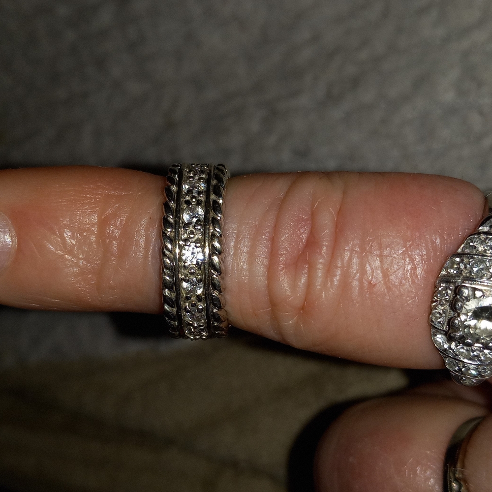 CZ & Sterling Silver Eternity Band